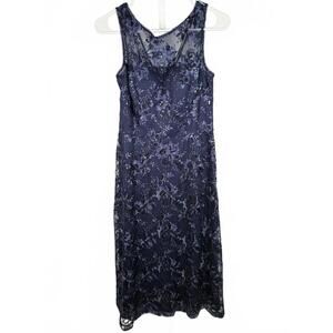 NWT J.S. Collection Women's Navy Blue Floral Lace Dress Size 4